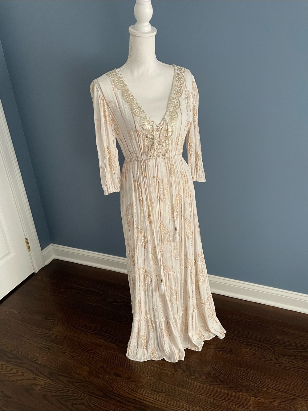 Anthropology M 2 Magic Boho Goddess Maxi Dress - Picture 2 of 8